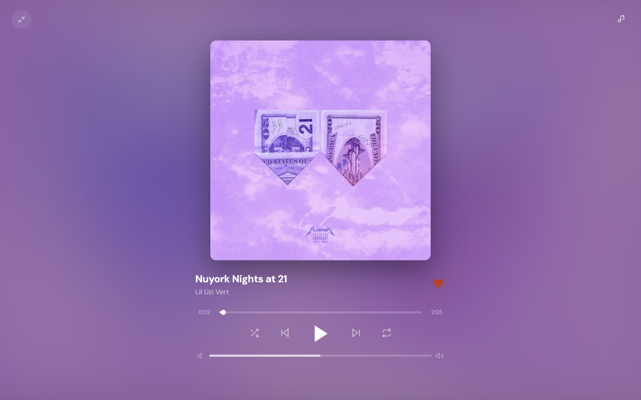 Fullscreen now playing